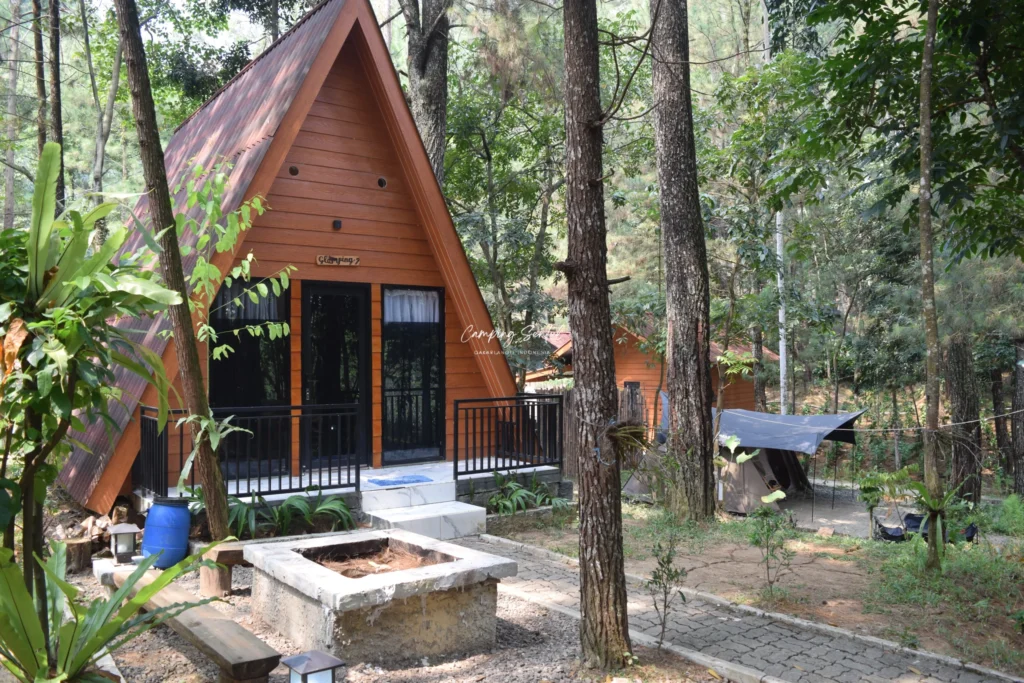 Suasana hutan pinus di Pinus Wetan Resort