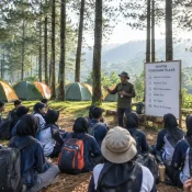 Morning Pine Forest Camp Briefing